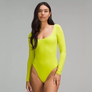 Wundermost Ultra-Soft Nulu Square-Neck Long-Sleeve Bodysuit